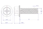Cross-recessed-hexagon-flange-bolt-serrated-M10X95