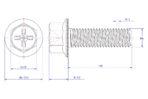 Cross-recessed-hexagon-flange-bolt-serrated-M6X110