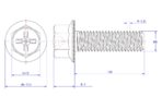 Cross-recessed-hexagon-flange-bolt-serrated-M8X120