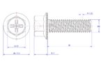 Cross-recessed-hexagon-flange-bolt-serrated-M8X85