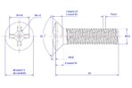 Cross-recessed-raised-countersunk-head-screw-M3.5X25
