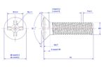 Cross-recessed-raised-countersunk-head-screw-M3X14
