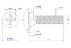 Cross-recessed-raised-countersunk-head-screw-M3X30