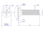 Cross-recessed-raised-countersunk-head-screw-M5X50