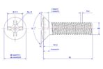 Cross-recessed-raised-countersunk-head-screw-M6X95