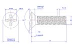 Cross-recessed-raised-countersunk-head-screw-M8X45