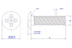 Crosss-recessed-mushroom-screw-M3X22