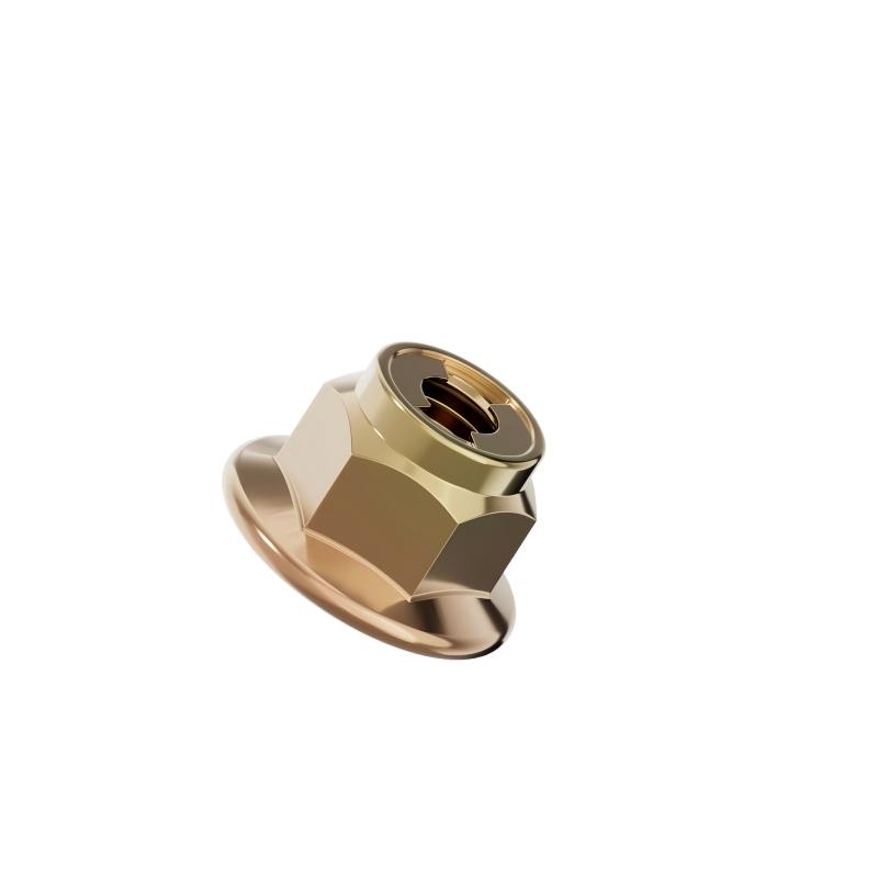 Metal Hexagonal Flange Lock Nut-yellow Metal-Hexagonal-Flange-Lock-Nut-yellow